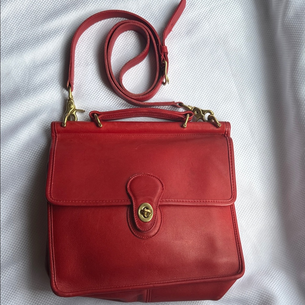 Coach Willis #9927 - Vintage Red Crossbody Satchel Bag